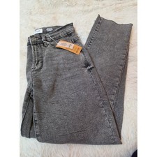 NWT Kensie The Allie High Rise Slim Straight Jeans Size 0 / 25 Gray Raw Hem picture