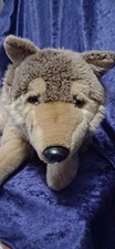 Rare FAO Schwarz Exclusive Timber Wolf Brown Plush  Animal Hard Nose 2013  picture