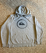 Quiksilver Men's Large Heather Gray Logo Pullover Hoodie picture