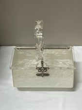 1950s Vintage Charles S. Kahn Miami lucite  Box Purse Clear/White picture