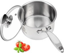 1.5QT Saucepan w/ Lid – Tri-Ply 18/8 Stainless Steel Small Pot for Cooking picture