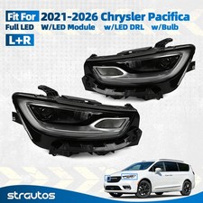 For 2021-2026 Chrysler Pacifica LED Projector Headlight w/Module &DRL LH+RH Pair picture
