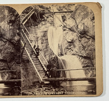 Falls of Cheyenne Cañon Colorado Stereoview, Waterfall Stairway, Large 4