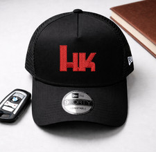HK Letter Logo Embroidered 9FORTY Mesh Trucker Hat Adjustable Cap picture