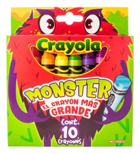 Crayola Monster Jumbo Crayons 10 Count Extra Thick Assorted Colors New picture