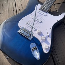 Full-Size Dark Blue Electric Guitar with Rosewood Fretboard, S-S-S Pickups picture