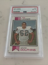 1973 TOPPS #341 JIM LANGER RC DOLPHINS HOF PSA 8 NM-MT picture