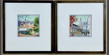 Rare 1970’s James Watt Original Watercolor 2pc Set | Signed & Dated | Framed picture