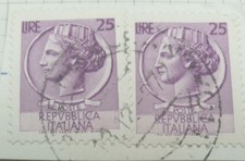 Poste Repvbblica Italiana Lire 25 Italy Vintage Stamp picture