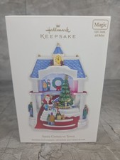 2011 Hallmark Keepsake Santa Comes to Town Magic Ornament Light Sound Motion picture