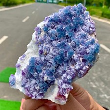2.12LB Rare crystal samples of transparent blue purple cubic fluorite/China picture