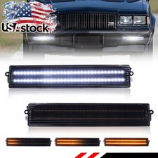 2X Smoked Dynamic LED Front Parking Turn Signal Lights For 1980-1987 Buick Regal picture