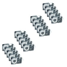 20PK 9mm Black on White Label Compatible with Casio XR-9WE KL-100 120 Tape 3/8