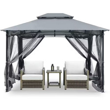 Gray 10 Ft. X 12 Ft. Steel Frame Outdoor Patio Gazebo Party Tent Event Canopy wi picture