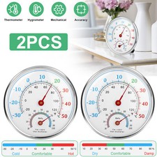 2pcs Analog Thermometer Hygrometer Humidity Meter Gauge Temperature Room Indoor picture