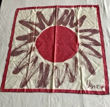Vintage Vera Neumann  1960's Ladybug Signature 100% Acetate. 26X26 original tag picture