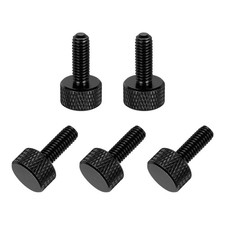 5Pcs M5x16mm Flat Head Knurled Thumb Screws for Graphics Card Black picture