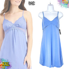 NWT INC International Concepts XXL Lace-Inset Knit Chemise 100200818, Jet Ski picture