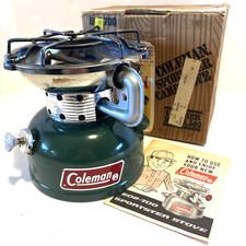 Vintage Coleman 502-700 Sportster Camping Stove w/ Box & Manual Green Made USA picture