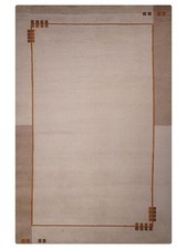 Eco-Friendly Hand Knotted Tibbati Wool Area Rug Contemporary Beige BBT00205 picture