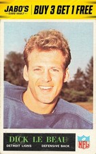 1965 Philadelphia #64 Dick LeBeau Vintage Lions Rookie Football Card picture