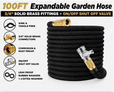 100FT Expandable Garden Hose Heavy Duty Metal Shut Off Valve 3/4