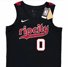 Nike Portland Trail Blazers Damian Lillard #0 Rip City Black NBA Jersey Size XL picture