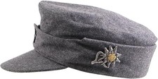 7 3/8 WW2 German M43 Hat with Edelweiss Badge Officer Mountain Panzer Wool Cap picture