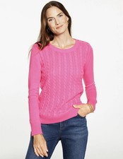 NWT Talbots Women’s Size XS Pink Cotton Blend Crew Neck Pullover Sweater picture
