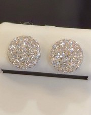 1.44 CARAT CERTIFIED LAB GROWN DIAMONDS 10 MM STERLING SILVER RHODIUM PLATED STU picture