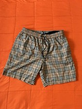 BURBERRY shorts Mens Medium Swim Trunks Check Beige picture