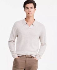 Alfani Men's Long-Sleeve Johnny Collar Merino Sweater Ribbed Knit Size XXL NWT picture