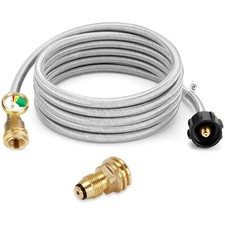 12 Feet Propane Tank Extension Hose Braided with Gauge to Male QCC/POL picture