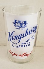 Kingsbury Pale Beer glass #3, blue and red, “Fit for a King” Manitowoc Wisconsin picture