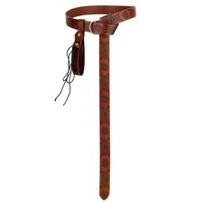 Mikovivi Medieval Viking Style Leather Waist Belt Pouch, Brown, Adjustable picture