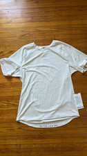 Lululemon License to Train Breathable Stretch Striped Tee White/Gray Men L picture