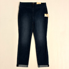 NWT NYDJ Pull On Skinny Ankle Roll Cuff Jeans Womens Size 6 Lift Tuck Pants picture