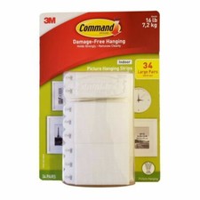 3M Command Picture Hanging Strips 34 Pairs 68 Large Strips Hold 16 lbs picture