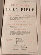 Antique 1905 Holy Bible KJV Red Letter International Edition John C Winston Co picture