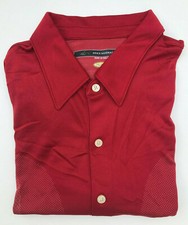 Greg Norman S/S PLAY DRY Red Patterned Polo Shirt Size M picture