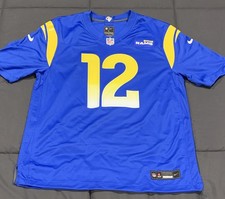 Nike Los Angeles Rams Nacua #12 Blue/Yellow NFL Football Jersey Men's L picture
