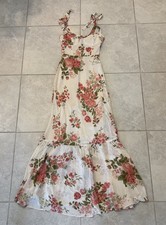 Reformation Nikita Dress in Jolie Floral Rose Print Size 0 White Multi Tie Strap picture