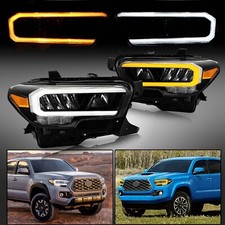 For 2020-2023 Toyota Tacoma Limited|TRD Black Full LED Headlights Headlamps Pair picture