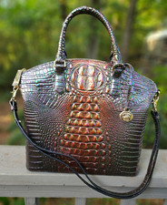Brahmin Large Duxbury Black Pearl NWT Satchel + Matching Wallet Rare picture