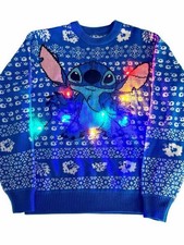 Disney Stitch Light Up Holiday Sweater GameStop Exclusive Size SMALL UNISEX NEW picture