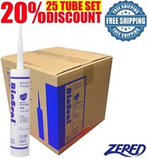 BULK SALE-BioSeal Silicone Caulk Sealant Ge neral Purpose 10.1oz - Clear 25 Tube picture