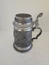 Vintage Eduard Scholl Co Pewder German Beer Stein 3d Hunting Deer. picture