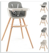 BABY JOY Convertible Baby High Chair, 3 in 1 Wooden Highchair/Booster/Chair w... picture