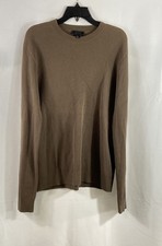COS Men's Brown Ribbed Knit 100% Cotton Crewneck Long Sleeve Sweater Size M picture