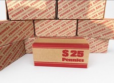 SEALED $25 Bank Box Of 2,500 Pennies ~ 50 ROLLS ~ Find Wheats, Copper And Errors picture